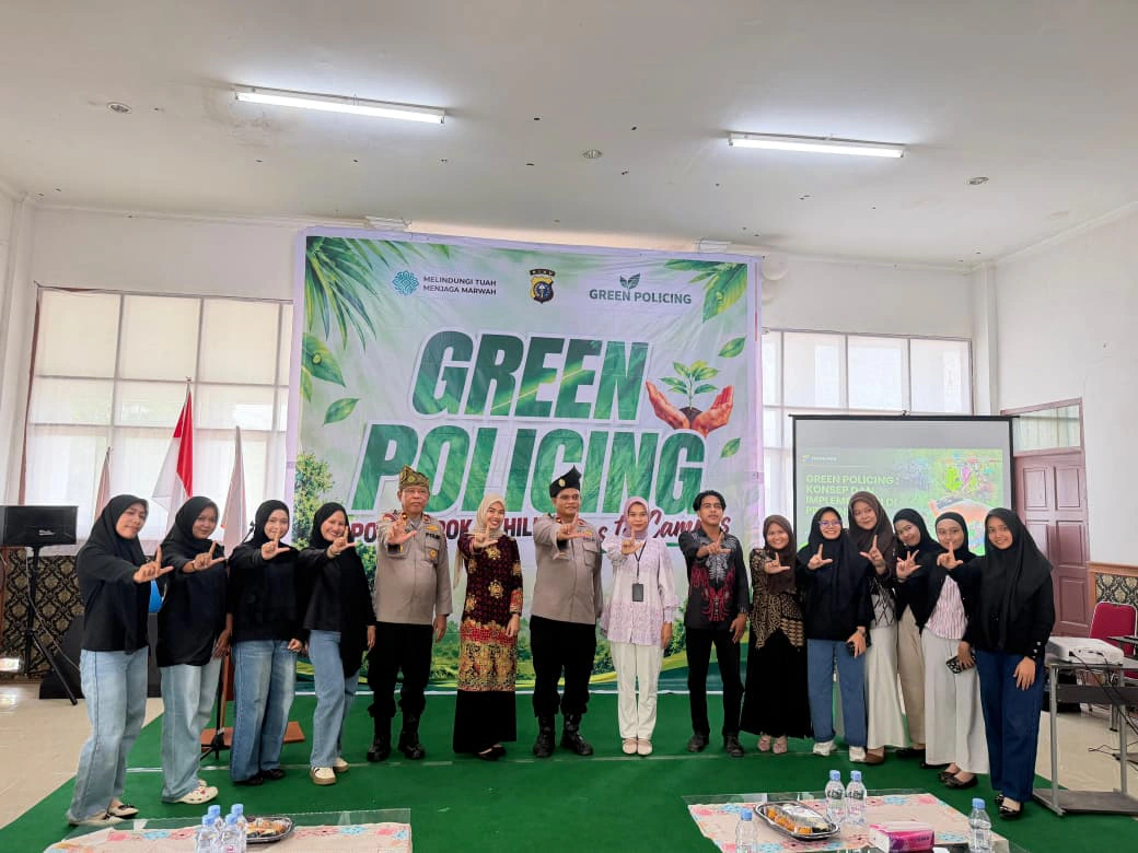 GREEN POLICING POLRES ROKAN HILIR GOES TO CAMPUS, EDUKASI LINGKUNGAN DAN TANAM POHON DI INSTITUT TEKNOLOGI ROKAN HILIR